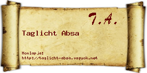 Taglicht Absa névjegykártya